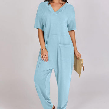 Charice - Classy Solid Color Pocket Jumpsuit