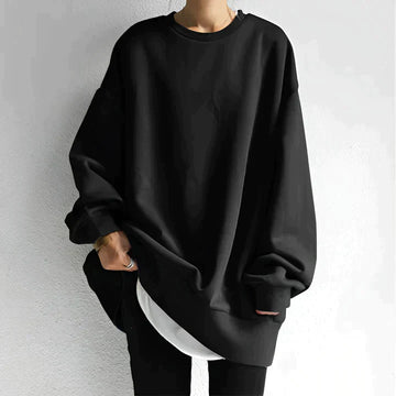 Women' oversized black casual sweatshirt