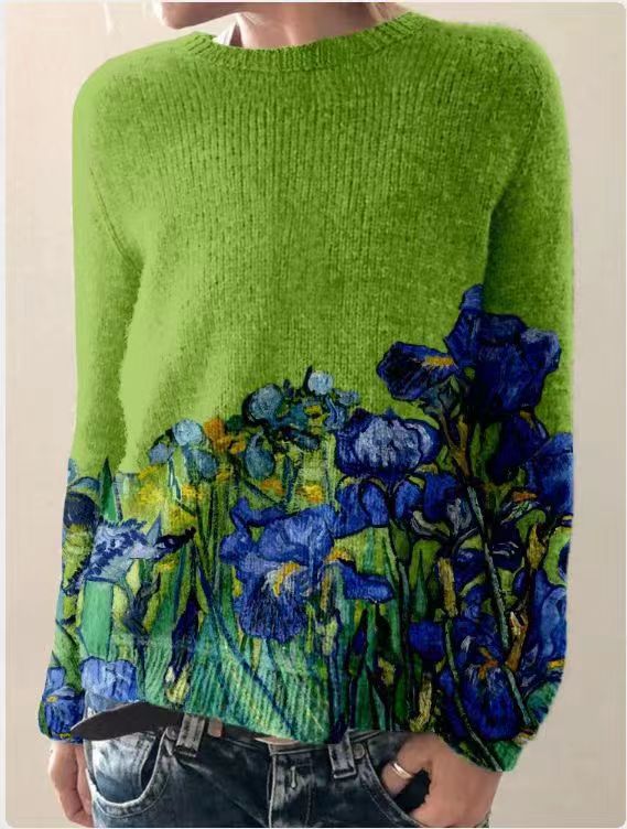 Women's floral embroidered sweater