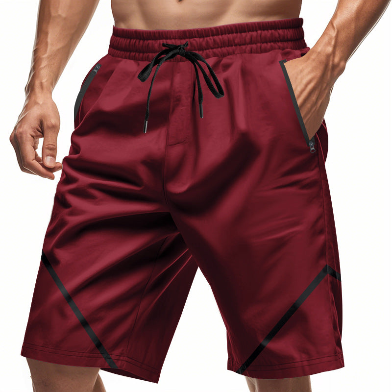 Men’s Athletic Shorts – Quick Dry – Loose Fit – Knee Length – Zipper Pockets – Drawstring