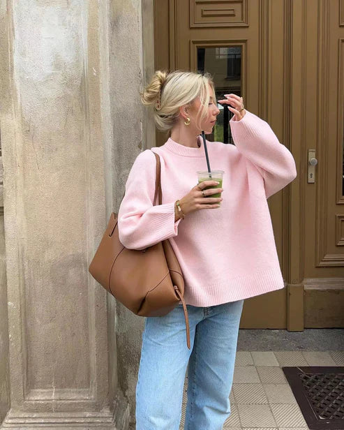 Women's oversized high neck sweater