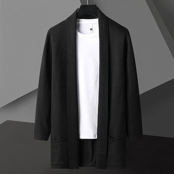 Men's casual open front cardigan with side pockets