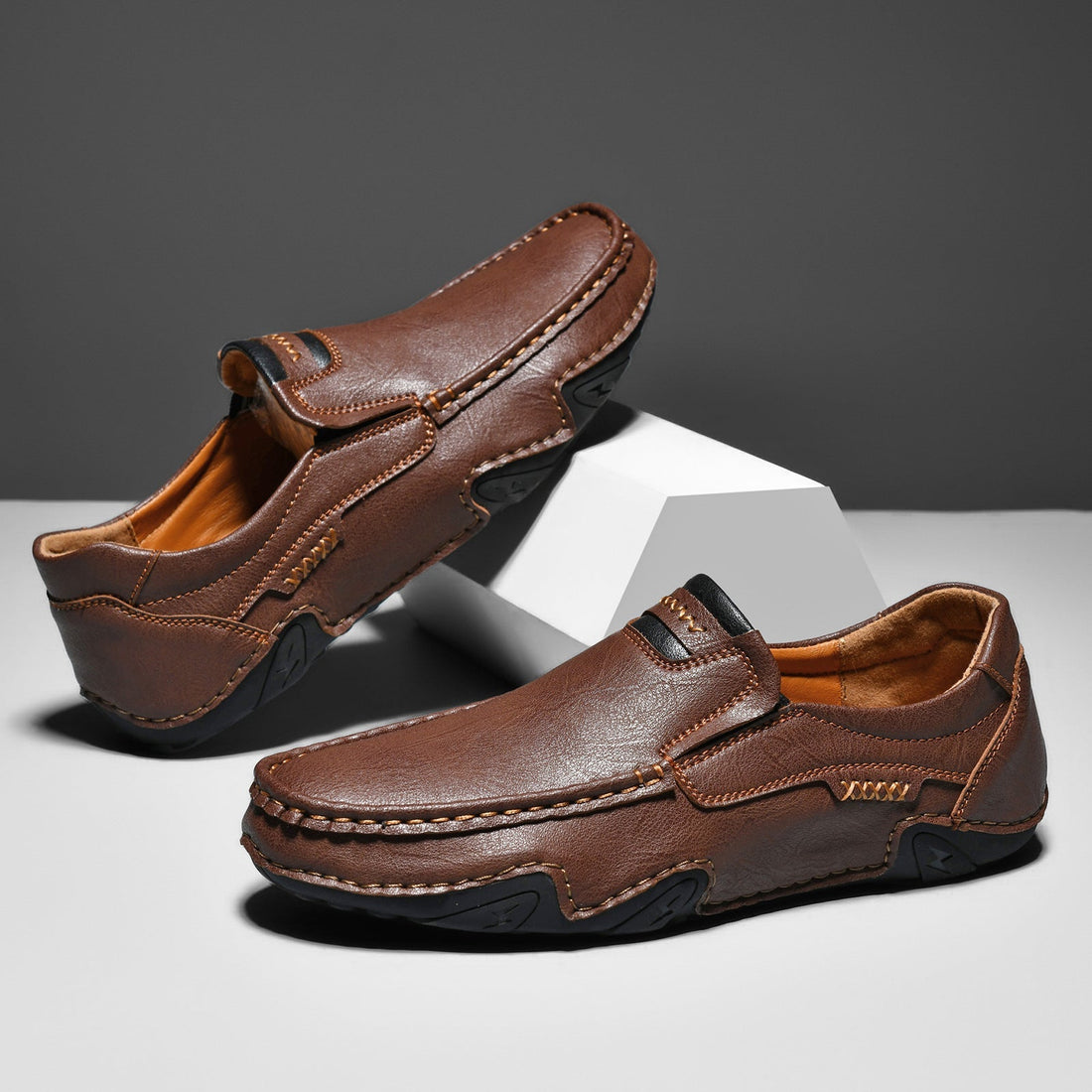 Men's slip-on leather loafers