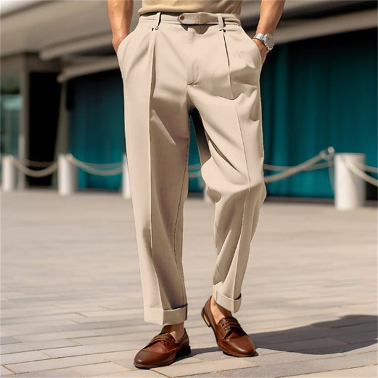 Men's casual straight cut trousers