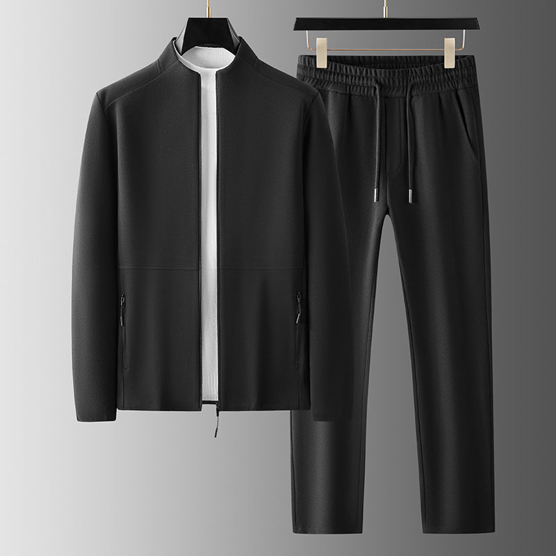 Men’s Tracksuit Set – Zip-Up Jacket – High Collar – Tapered Pants – Breathable Fit