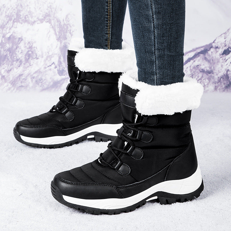 Women’s Snow Boots - Mid-Calf Length - Insulated Padded - Faux Fur Lined