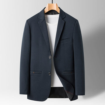 Men’s Blazer - Textured Fabric - Tailored Fit - Notched Lapel