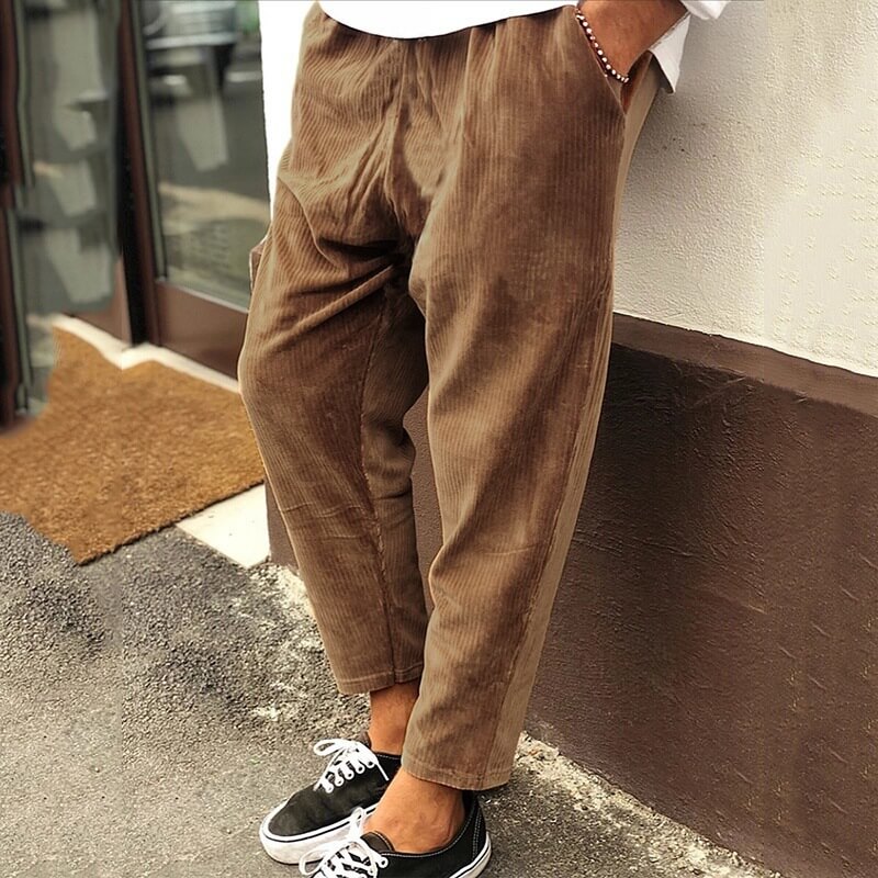 Men's corduroy loose casual straight pants