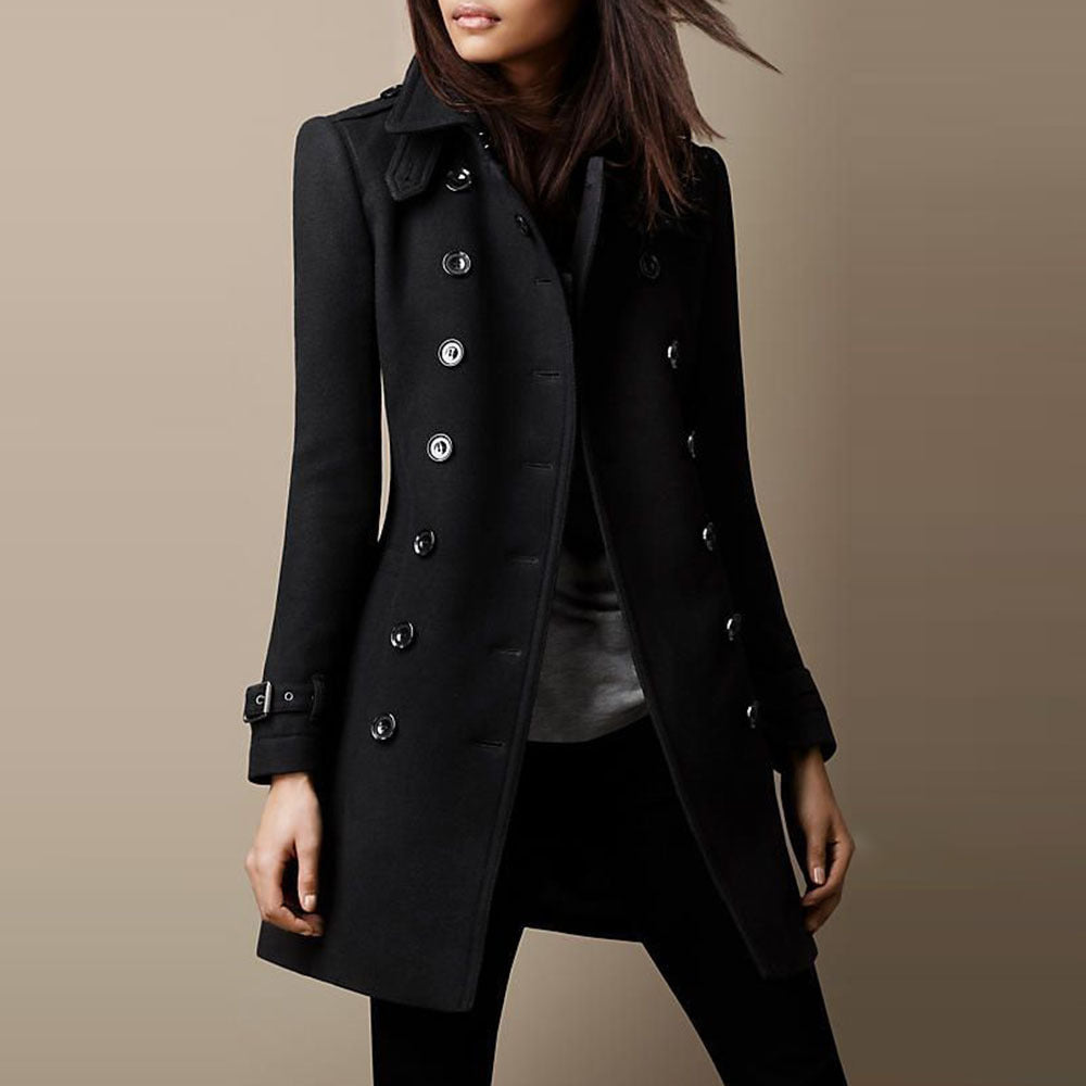 Women's double-breasted classic formal coat