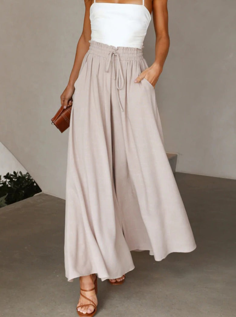 Vernica - apricot loose casual trousers