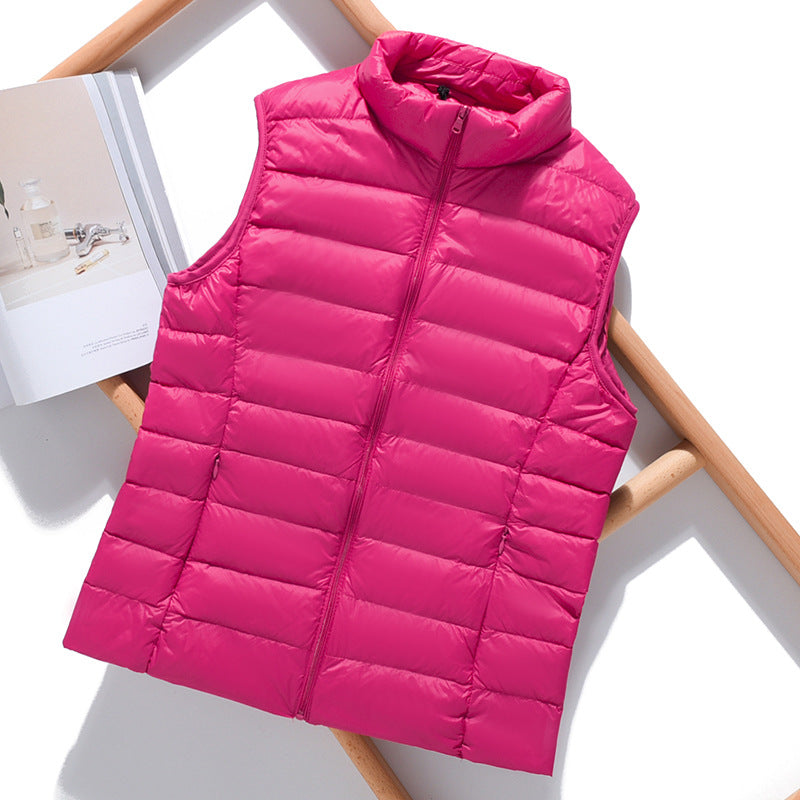 Women's colorful puffer vests for spring and autumn