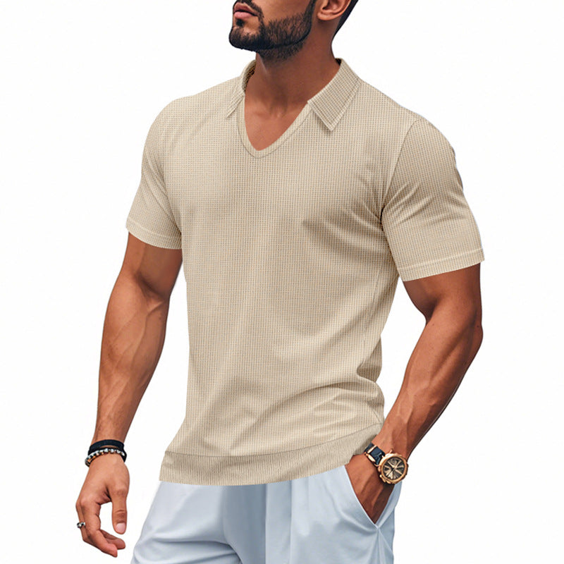 Men’s Polo Shirt – Relaxed Fit – V-Neck Collar – Breathable Cotton – Casual Style