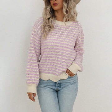 Women's round neck hollow trendsetter knitwear