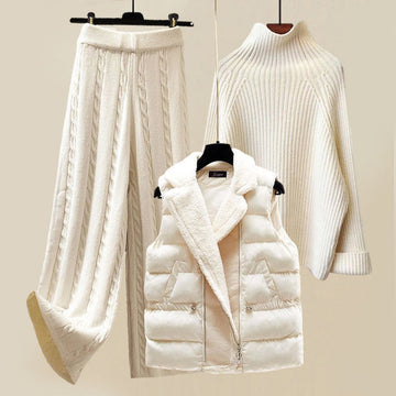 Cozy 3-piece knitted outfit for women