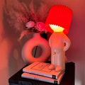 Glazed Ceramic Pleated Shade Table Lamp
