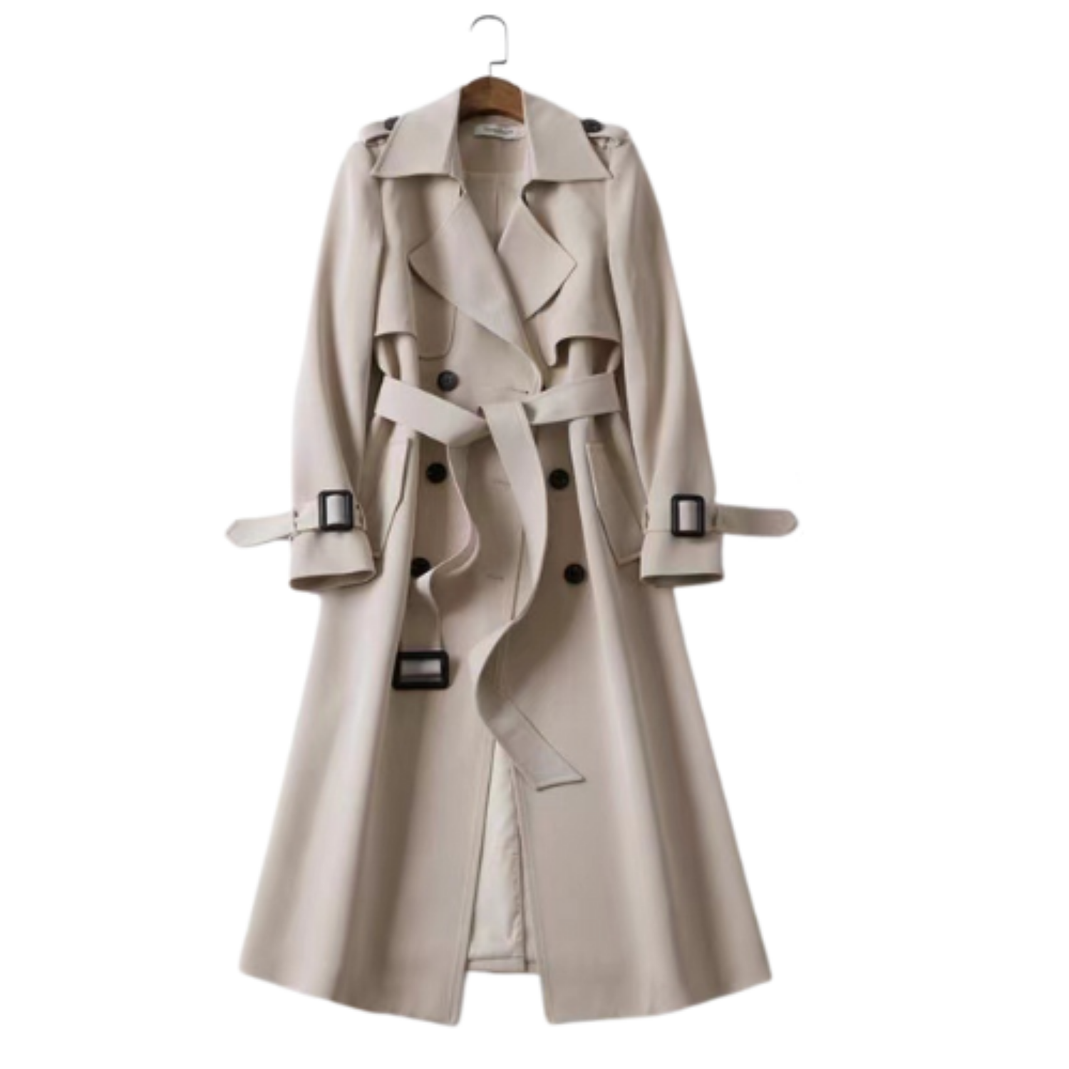 Elegant double-breasted trench coat for women