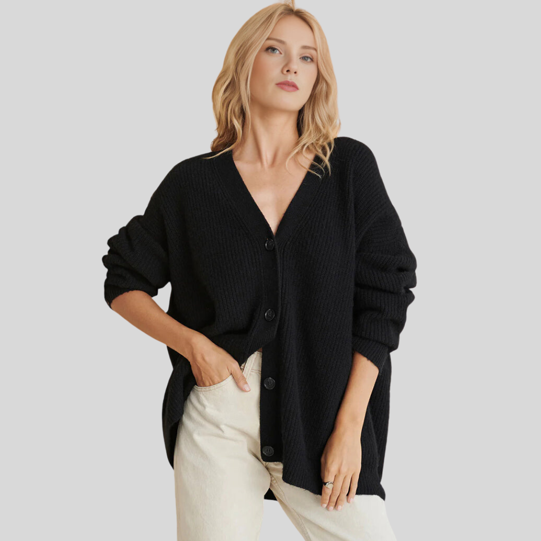 Women's oversized button-down cardigan