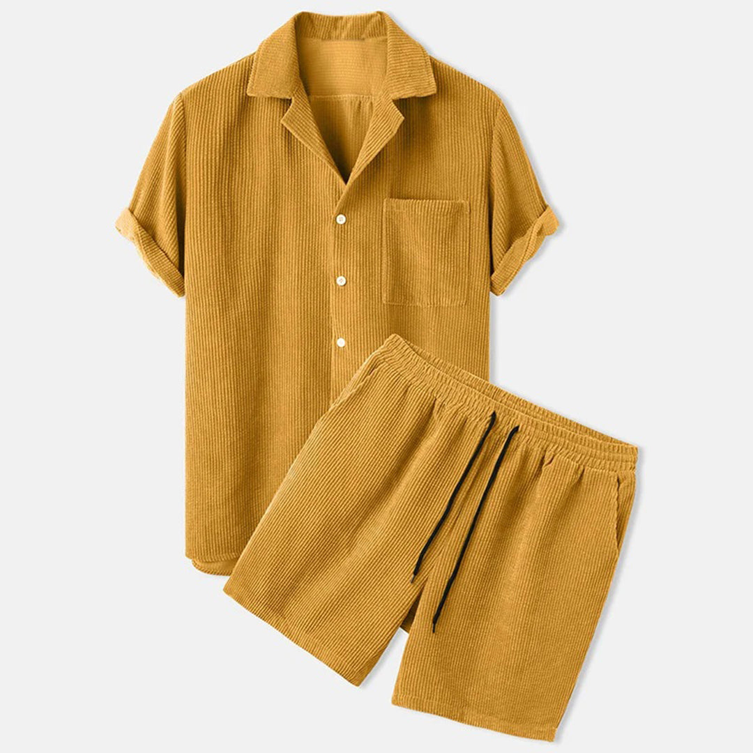 Men's Corduroy Shirt and Pants Set