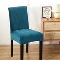 Stretch Velvet Form-Fitting Wood-Leg Chair Cover
