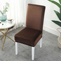 Stretch Velvet Form-Fitting Wood-Leg Chair Cover