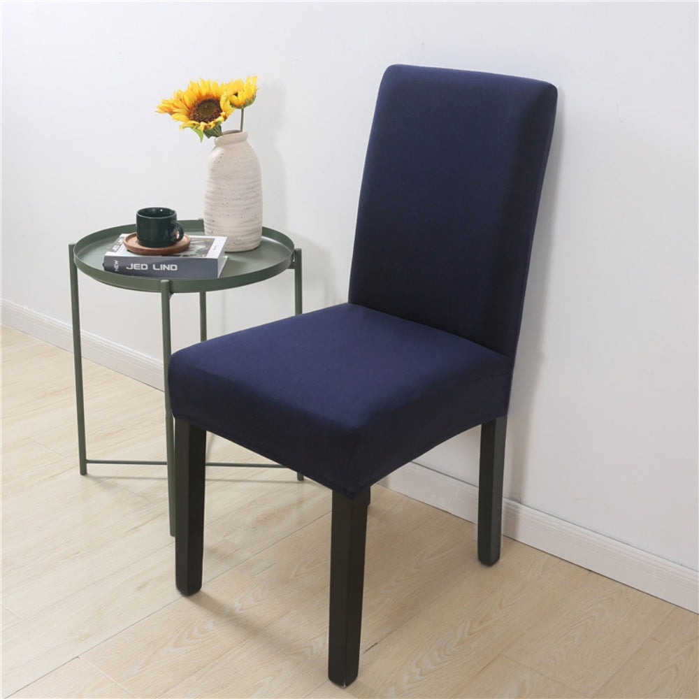 Stretch Velvet Form-Fitting Wood-Leg Chair Cover