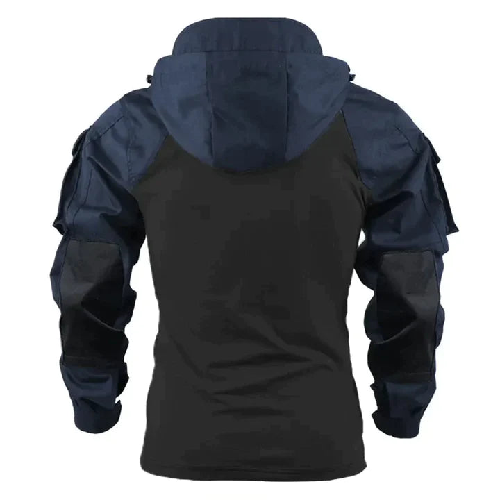 Military-style combat shirt with hood for men