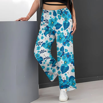 Women's colorful floral print casual loose pants