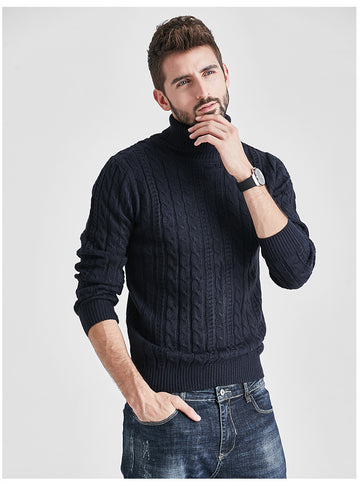 Mens winter classic turtleneck  knitted sweater