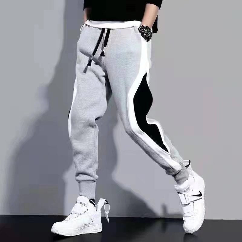 Men's casual sweatpants with contrasting colors