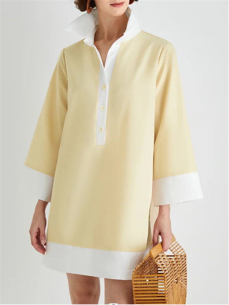 Pia - Casual Dress with Turn-down Collar