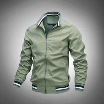 Men’s Bomber Jacket - Lightweight Zip-Up - Fitted Ribbed Collar & Cuffs - Casual Wear