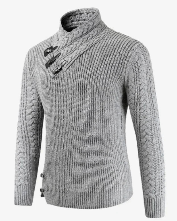 Men's casual cable-knit pullover sweater