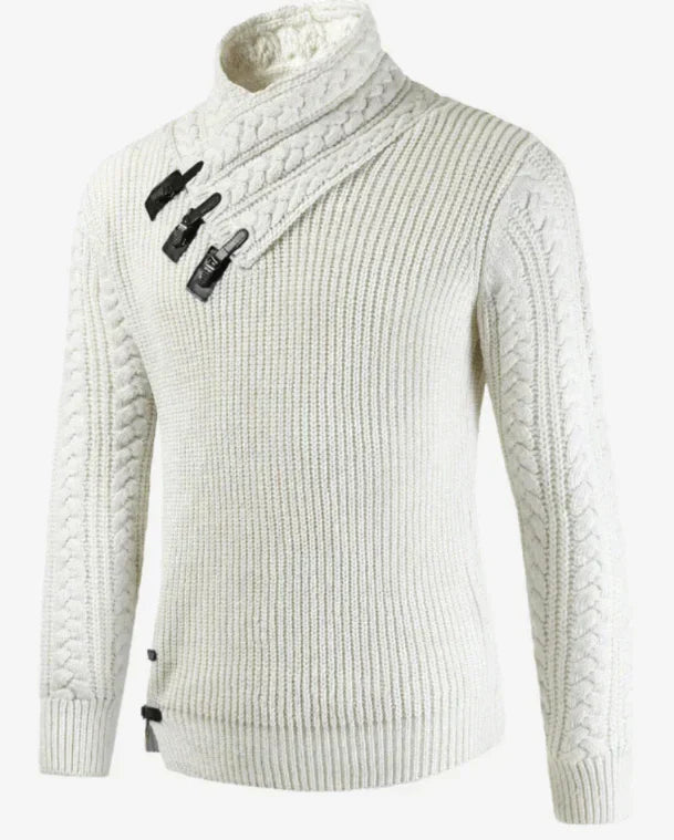 Men's casual cable-knit pullover sweater