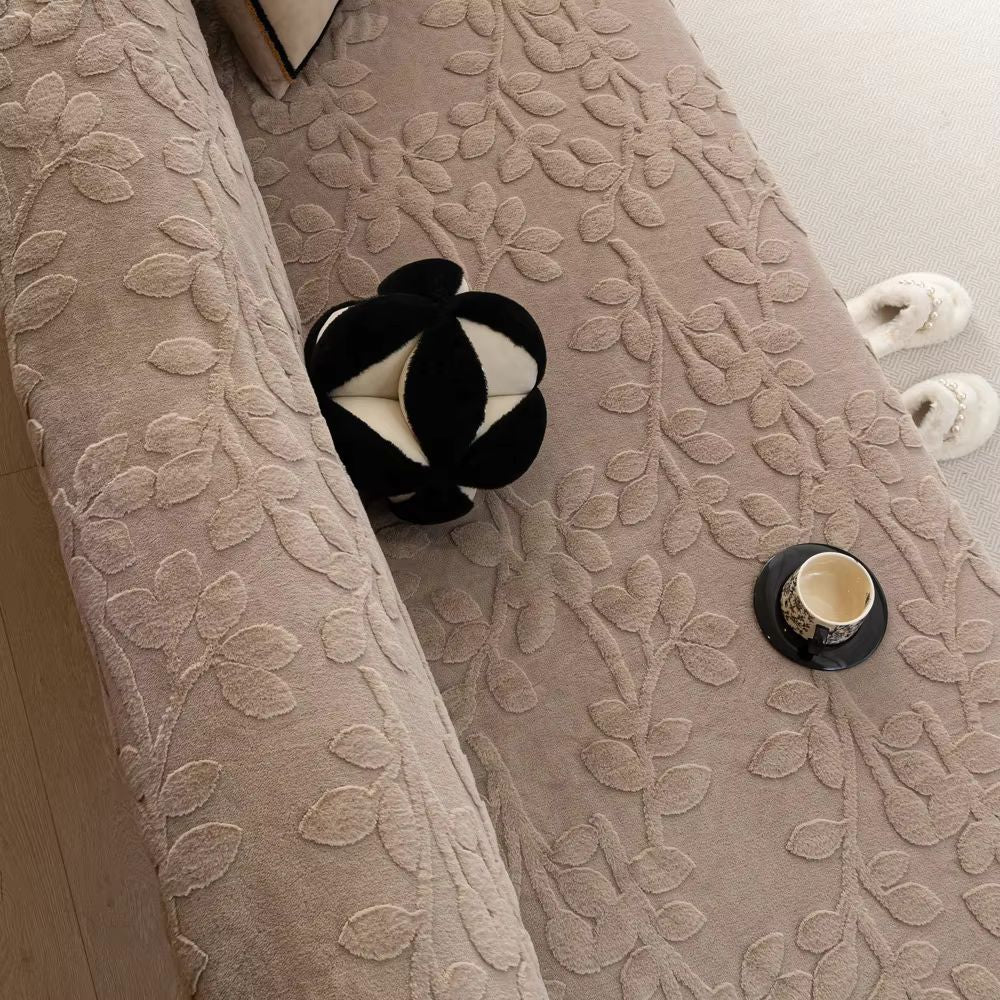 Minimalist Embossed Microfiber Sofa Cover