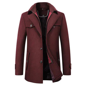 Men's double collar coat for smart, polished look