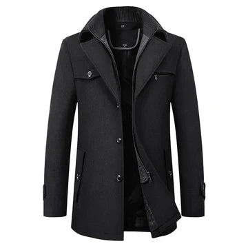 Men's double collar coat for smart, polished look