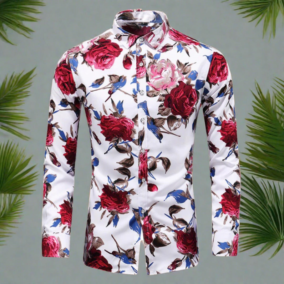 Men's floral button-down shirt