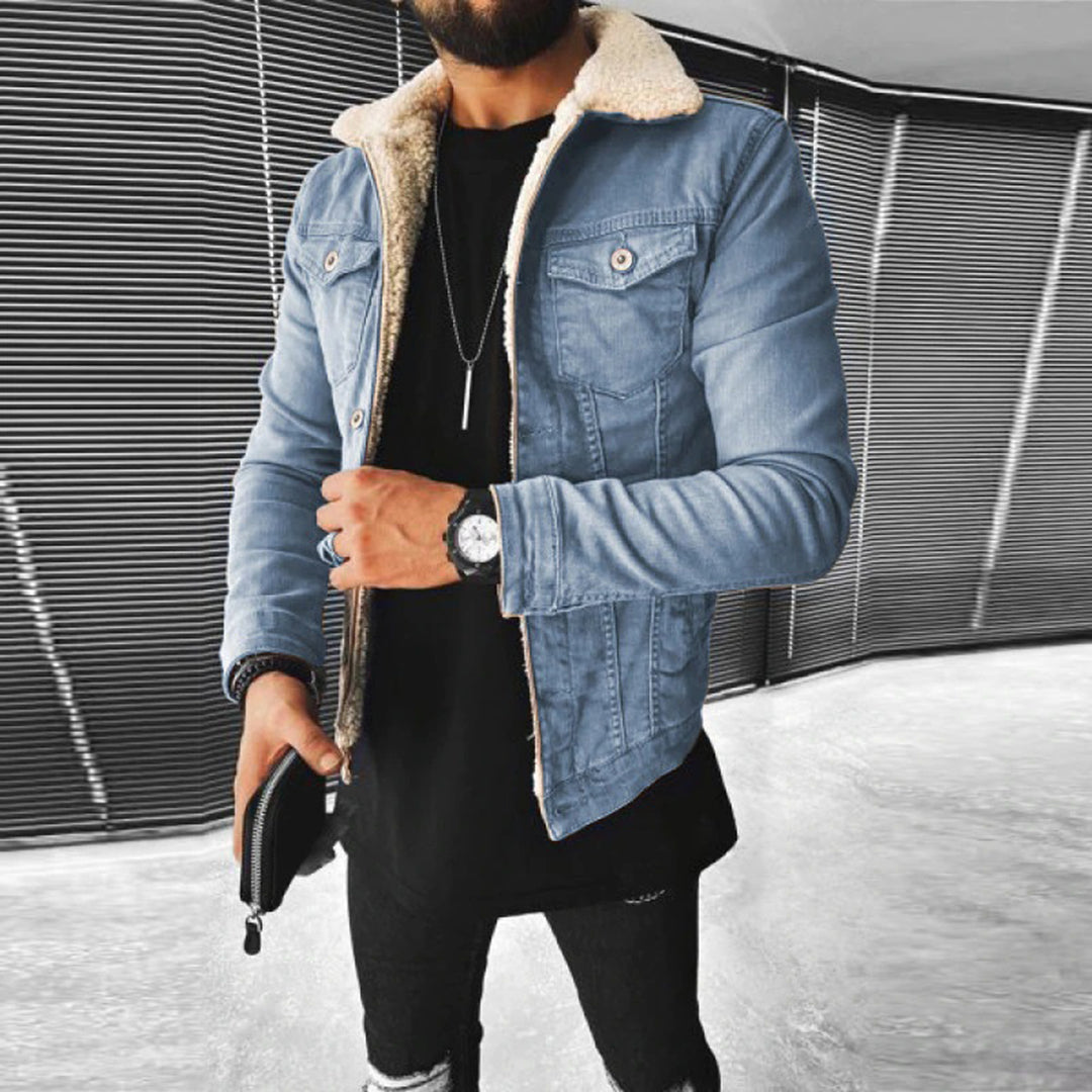 Men's thickened denim casual jacket