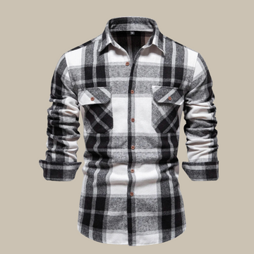 Men's casual long sleeve checkered shirt