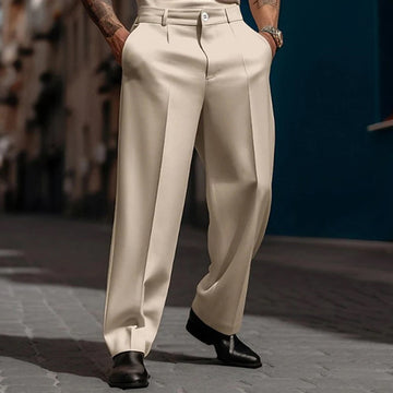 Men's high-waisted pleated pants