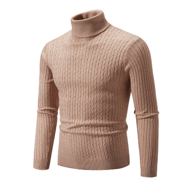 Men's classic cable knit turtleneck sweater