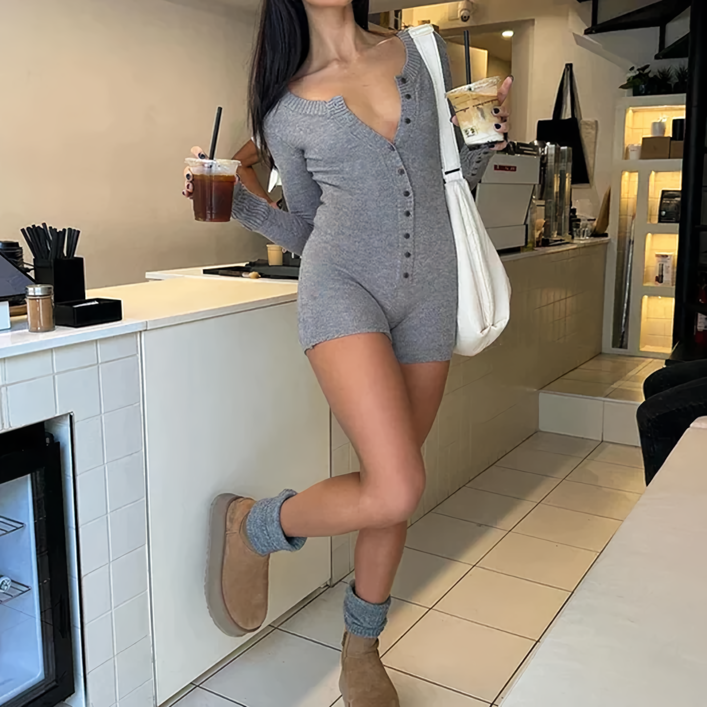 Women's long-sleeve romper