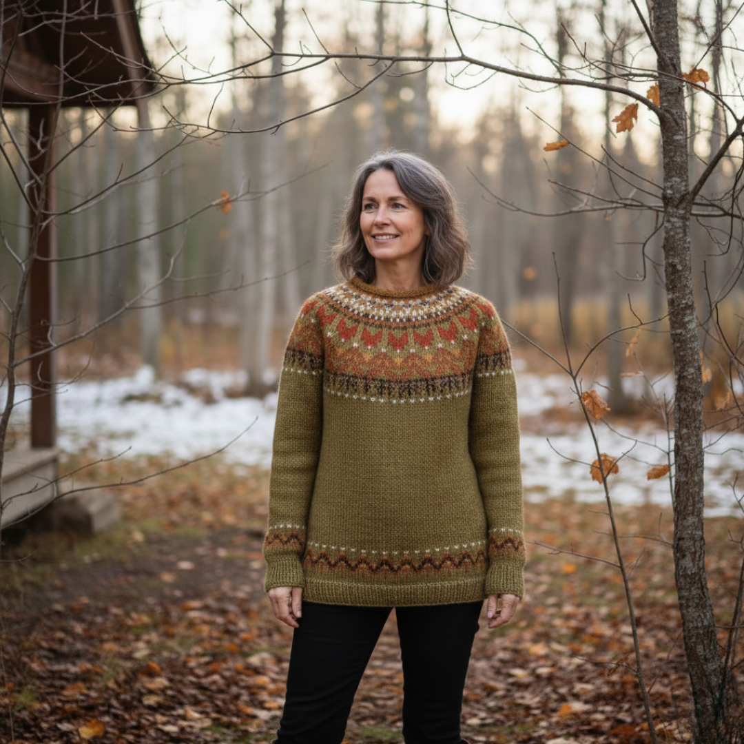Womens fair isle sweater for rustic charm