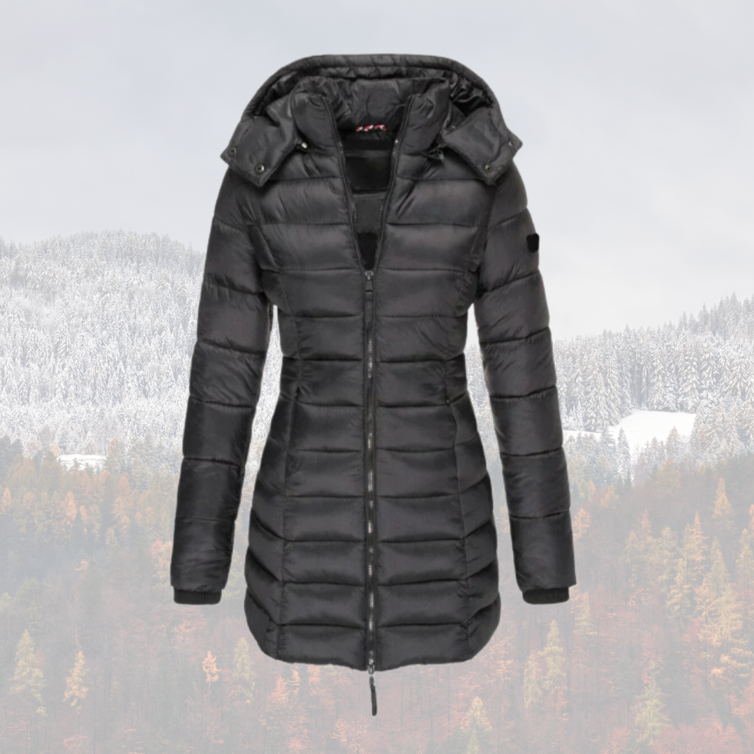 Women's long puffer jacket for ultimate warmth