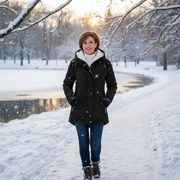 Women's sherpa-lined winter parka for ultimate warmth