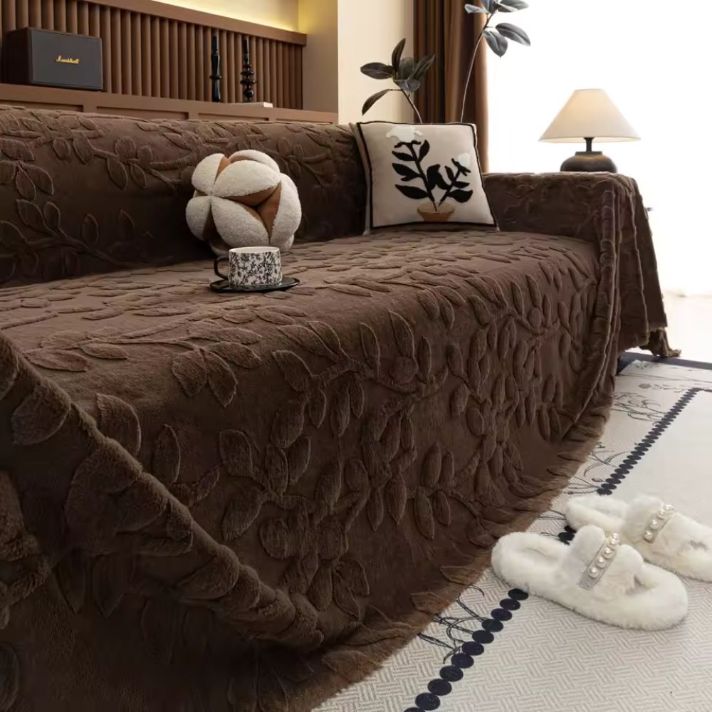 Minimalist Embossed Microfiber Sofa Cover