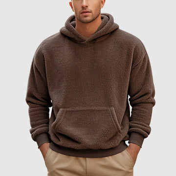 Men’s Fleece Pullover Hoodie – Relaxed Fit – Kangaroo Pocket – Ribbed Trim