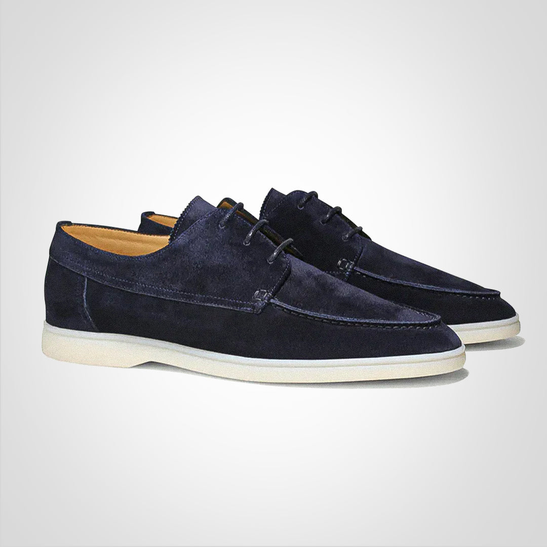Men’s Suede Shoes – Low-Top – Lace-Up – Moc Toe – Streamlined Casual Style