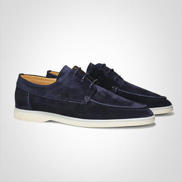 Men’s Suede Shoes – Low-Top – Lace-Up – Moc Toe – Streamlined Casual Style