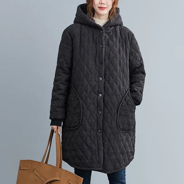 Women's long-sleeve quilted jacket for fall and winter